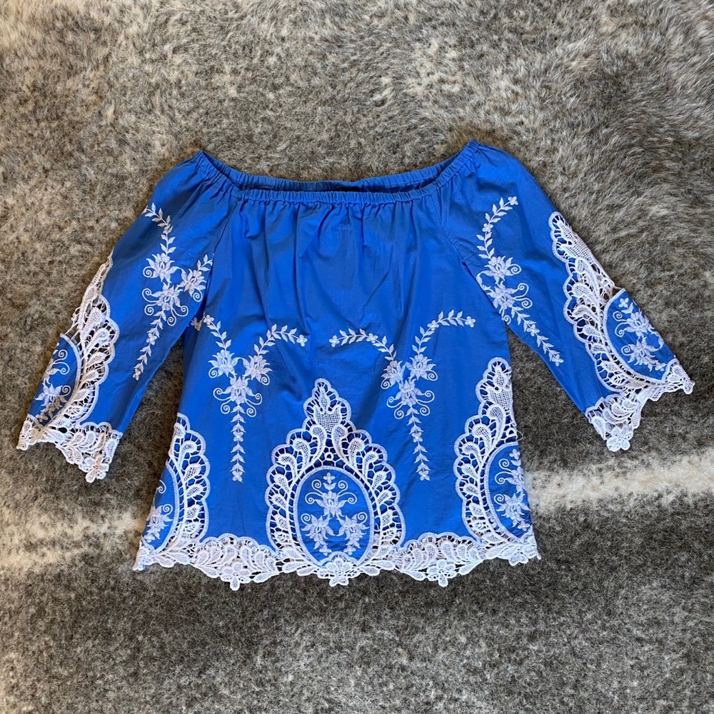 Cynthia Rowley Lace Off the Shoulder Top Sz. S